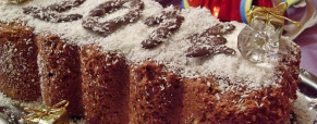 Bûche de la St-Sylvestre, chocolat noix de coco (Vegan)