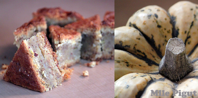 Gâteau végétal à l'amande et à la courge patidou