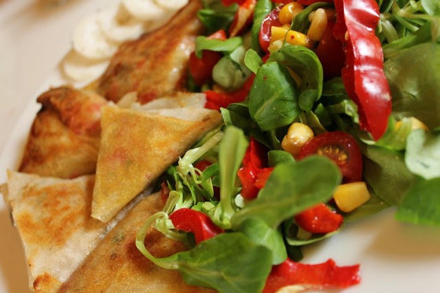 Samossa creme champignons poivrons